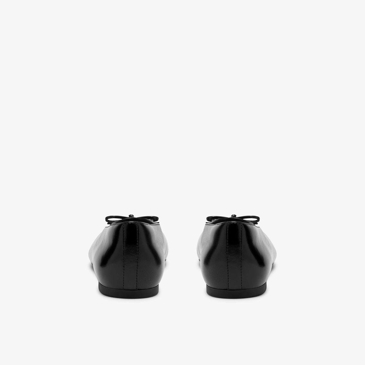 Women's Leather Square Toe Ballet Flat - Black