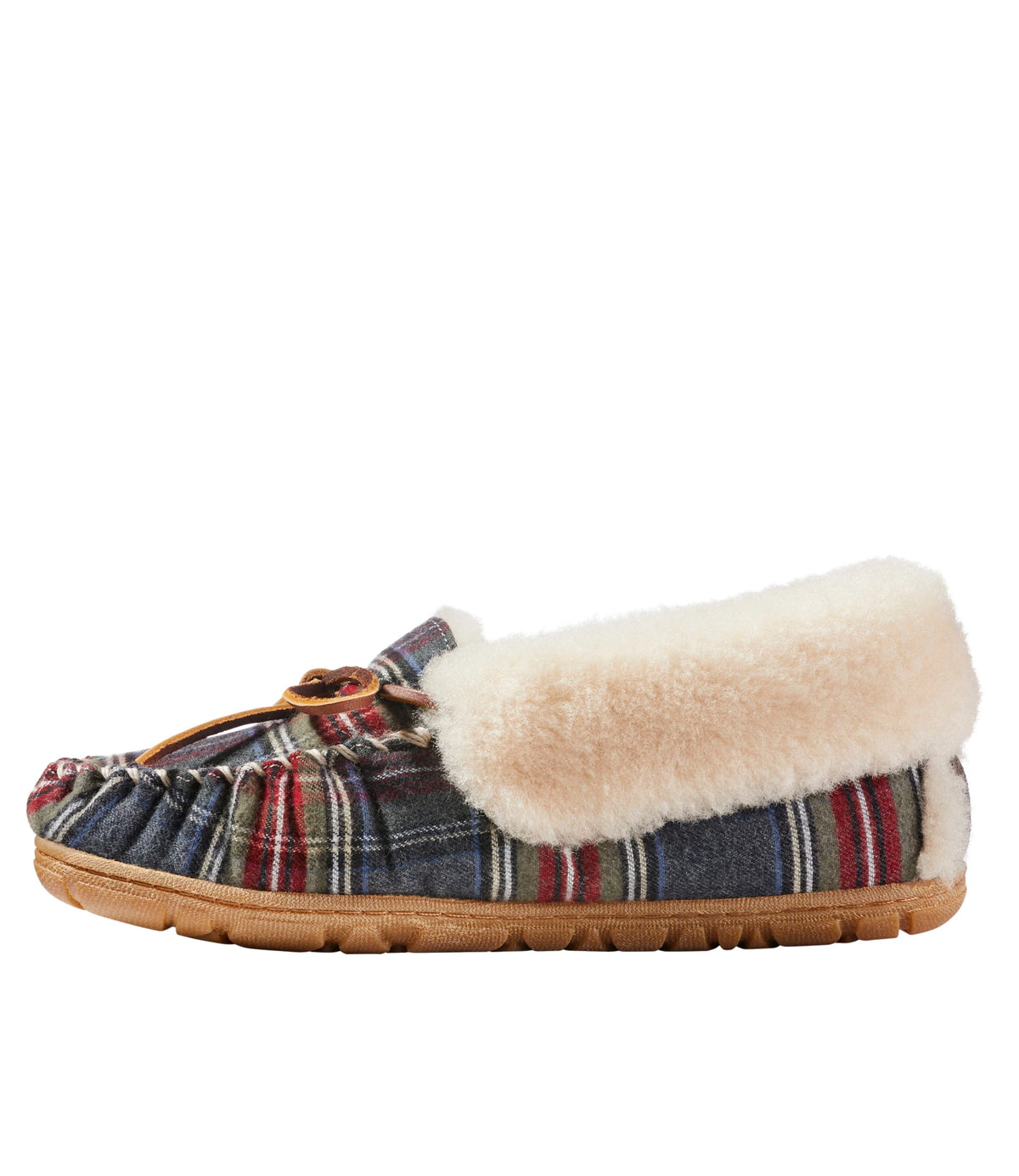 Women's Plaid Shearling Moccasin Slippers