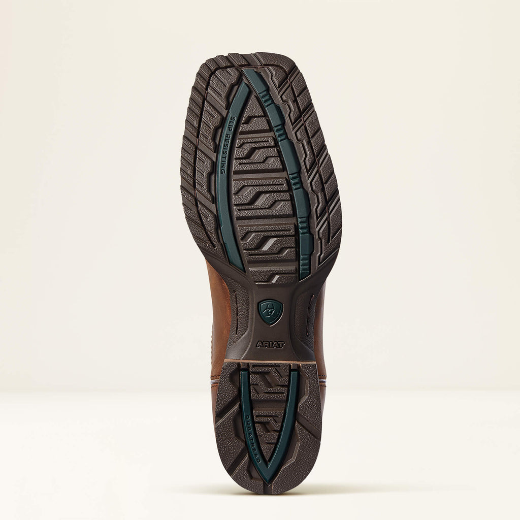 Vented Leather Western Riding Boot - Tan