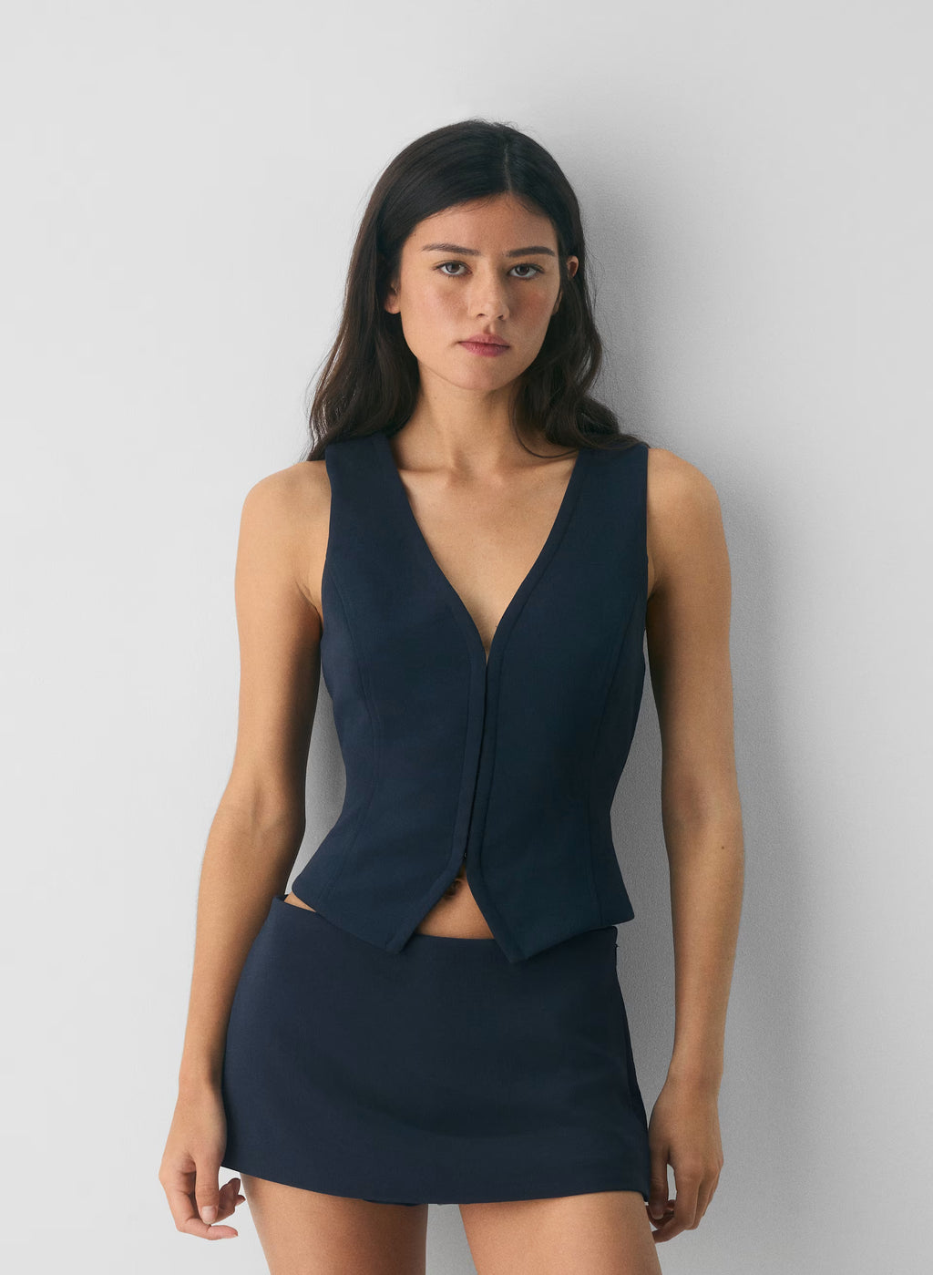 Lined Tailored Suit Vest - Olive