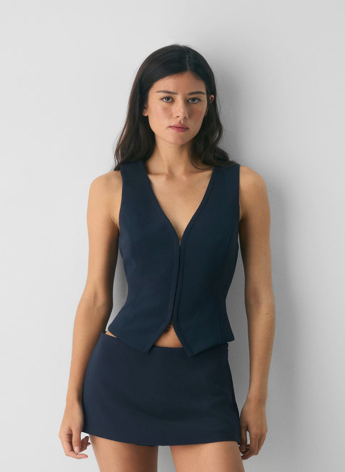 Lined Tailored Suit Vest - Olive