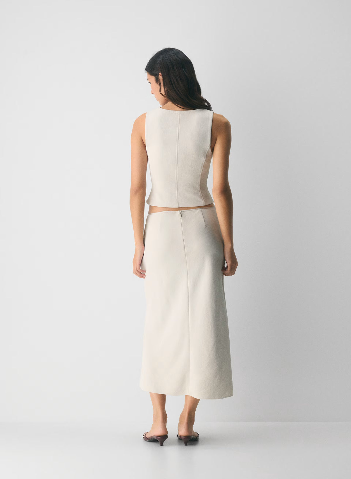 Lined Tailored Suit Vest - Olive