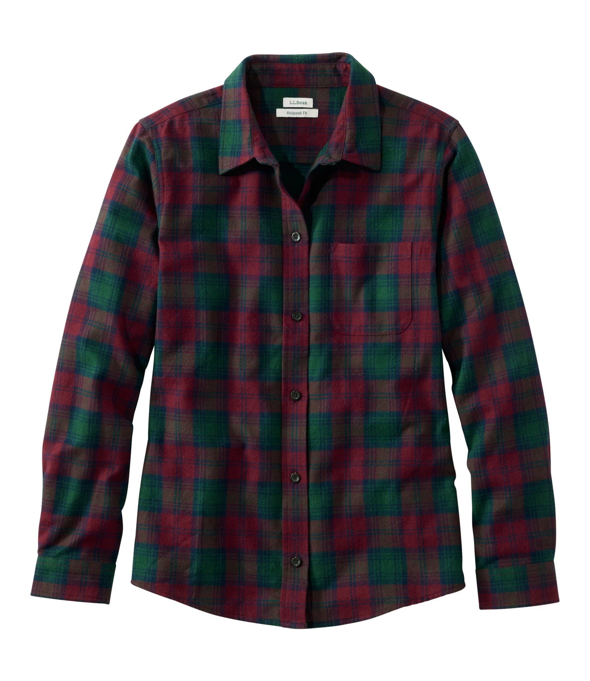 Women's Cotton Flannel Shirt - Indigo Plaid