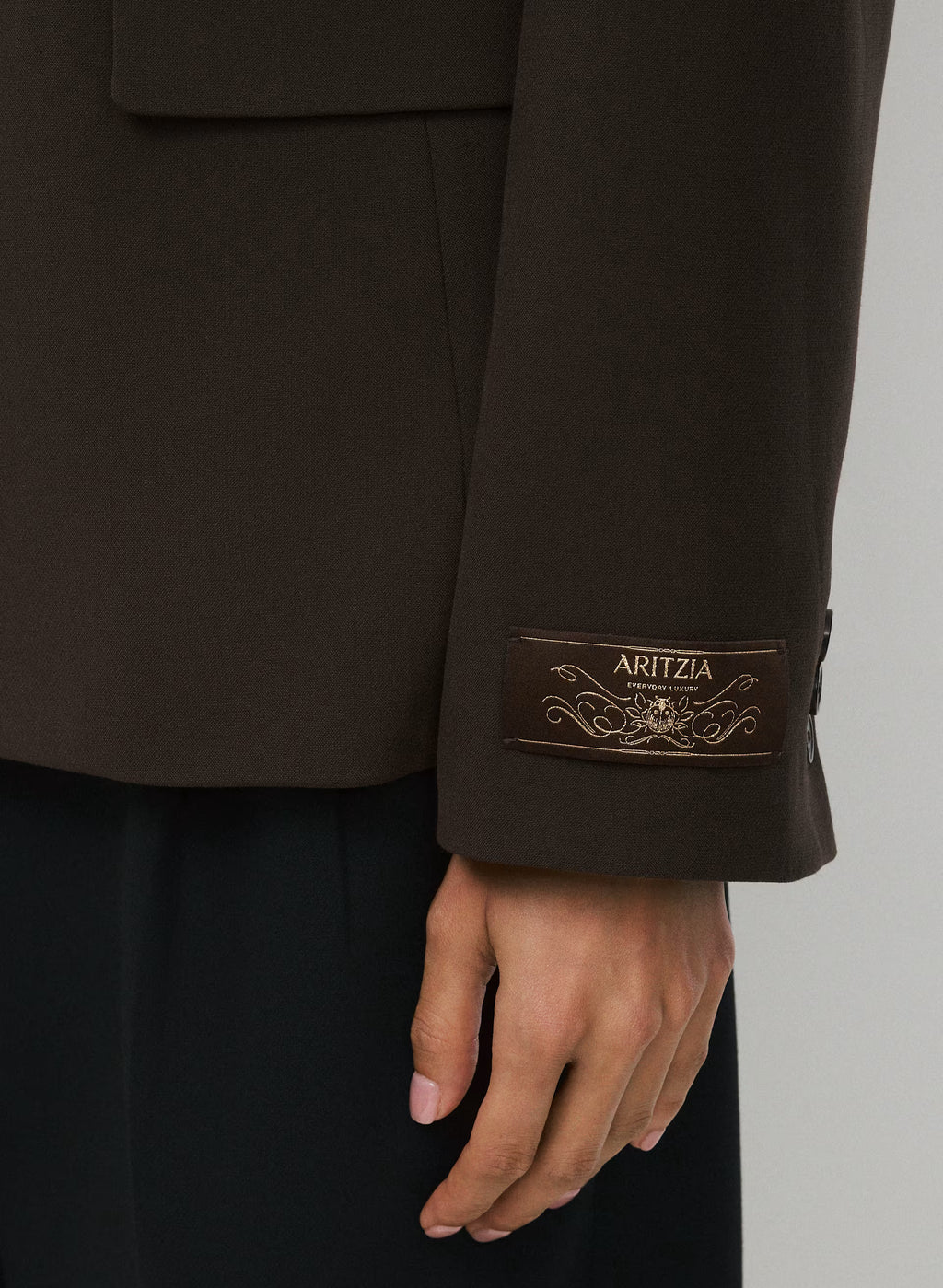 Single-Breasted Stretch Blazer - Brown Check