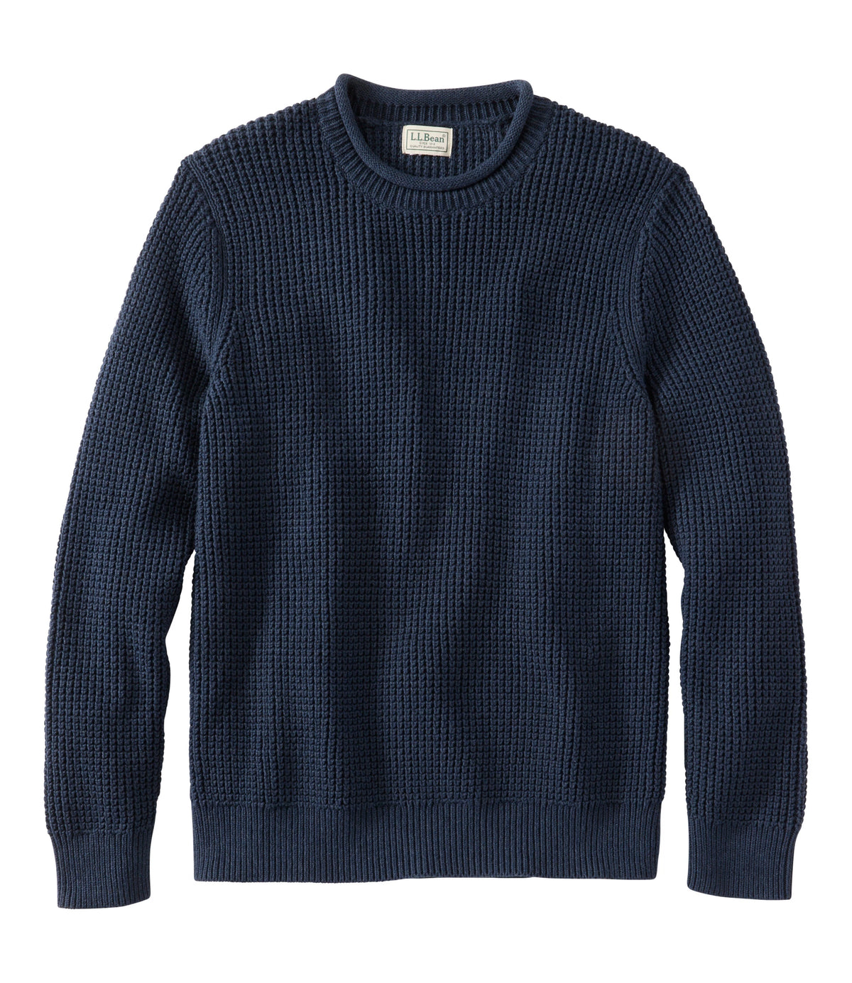 Men's Organic Cotton Waffle Knit Sweater - Indigo