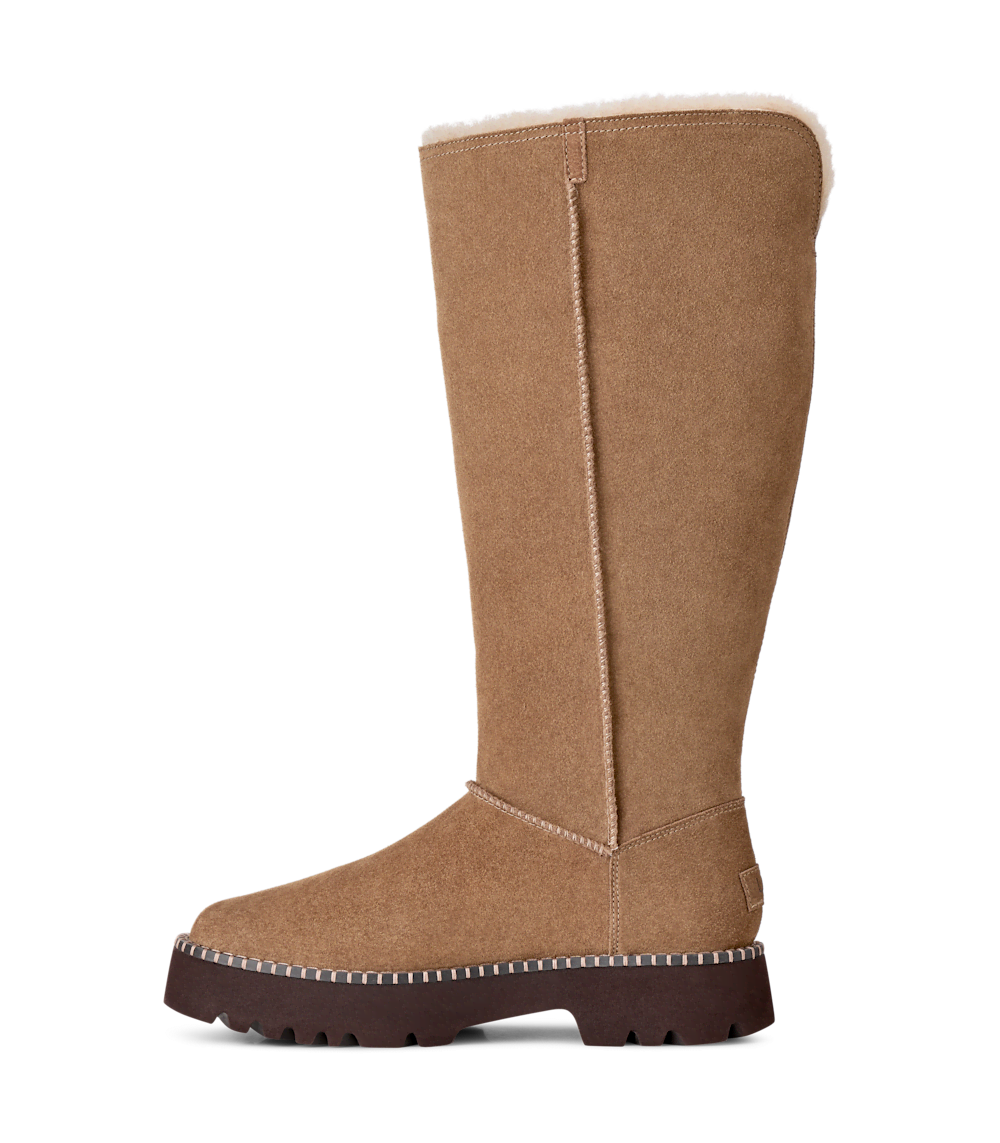 Women's Suede Platform Tall Boot - Blue