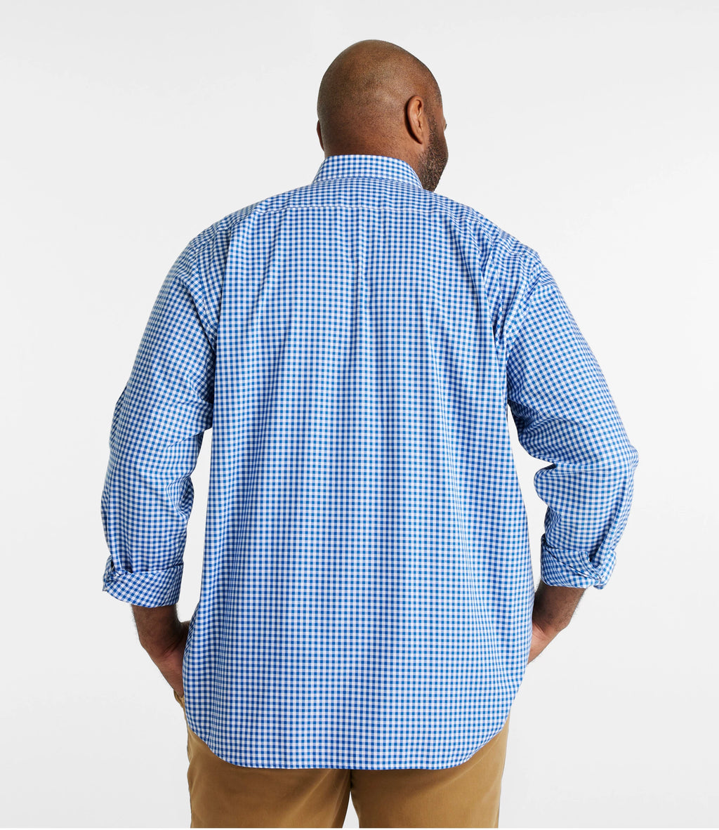 Men's Cotton Check Button-Down Shirt - Light Gold