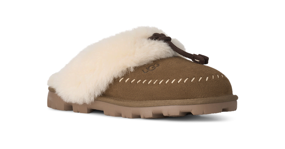 Women's Suede Sheepskin Lined Slippers - Mustard