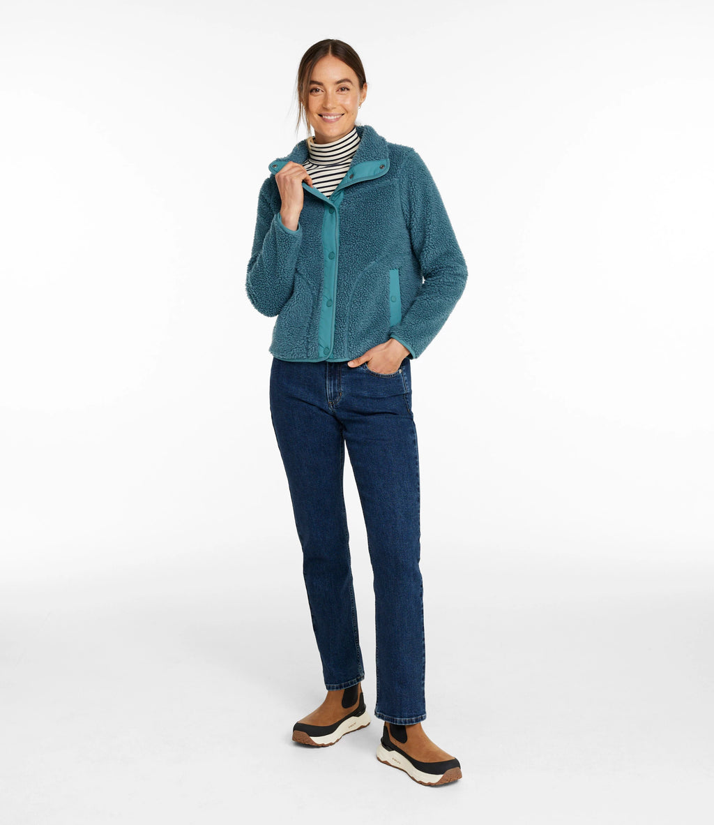 Women's Sherpa Fleece Jacket - Teal