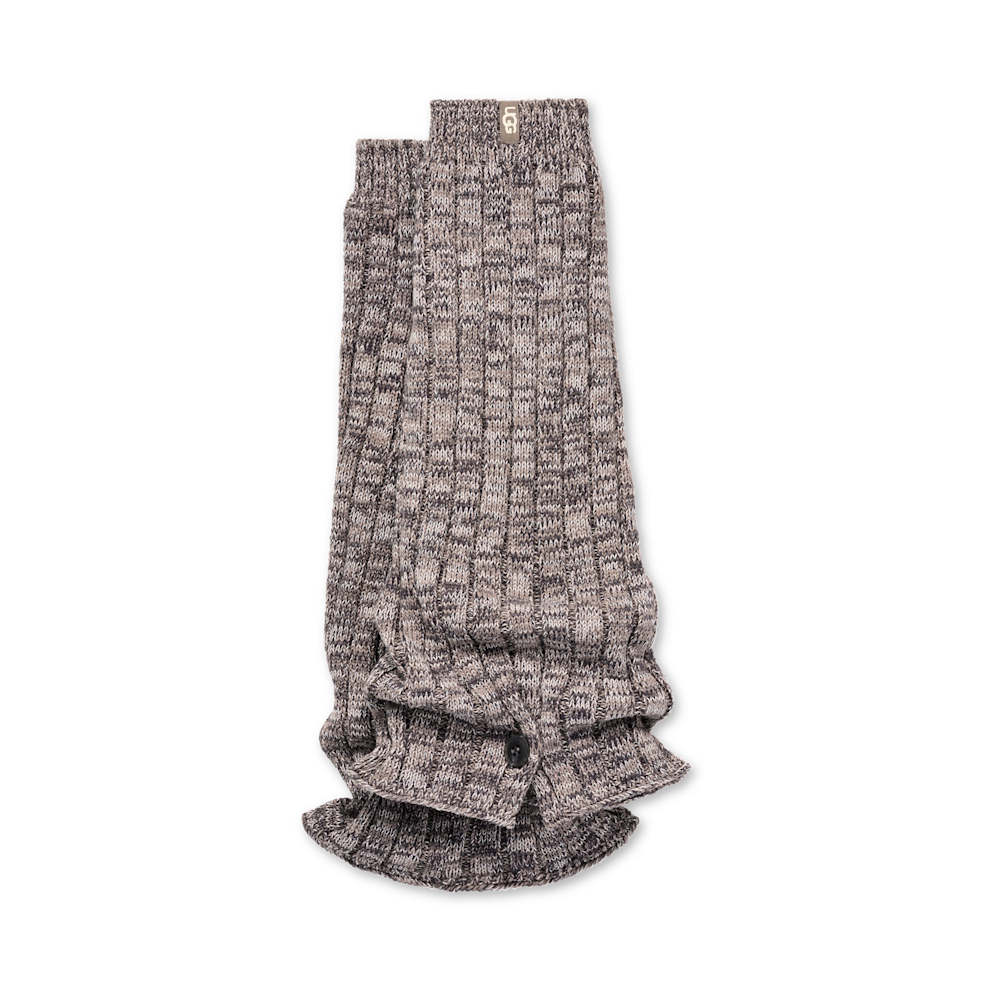Rib Knit Button Leg Warmers - Dusk