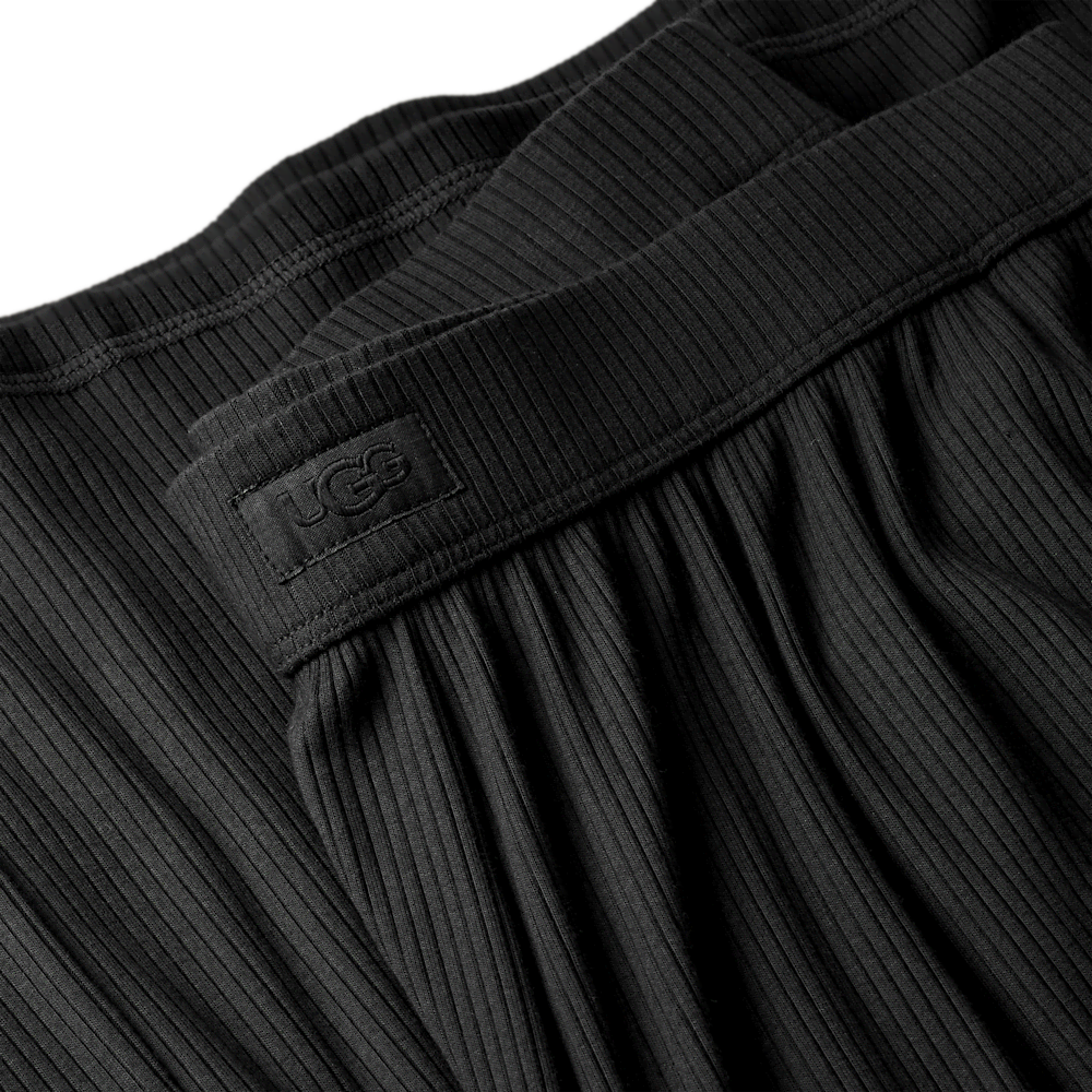 Women's Ribbed Wide-Leg Pants - Black