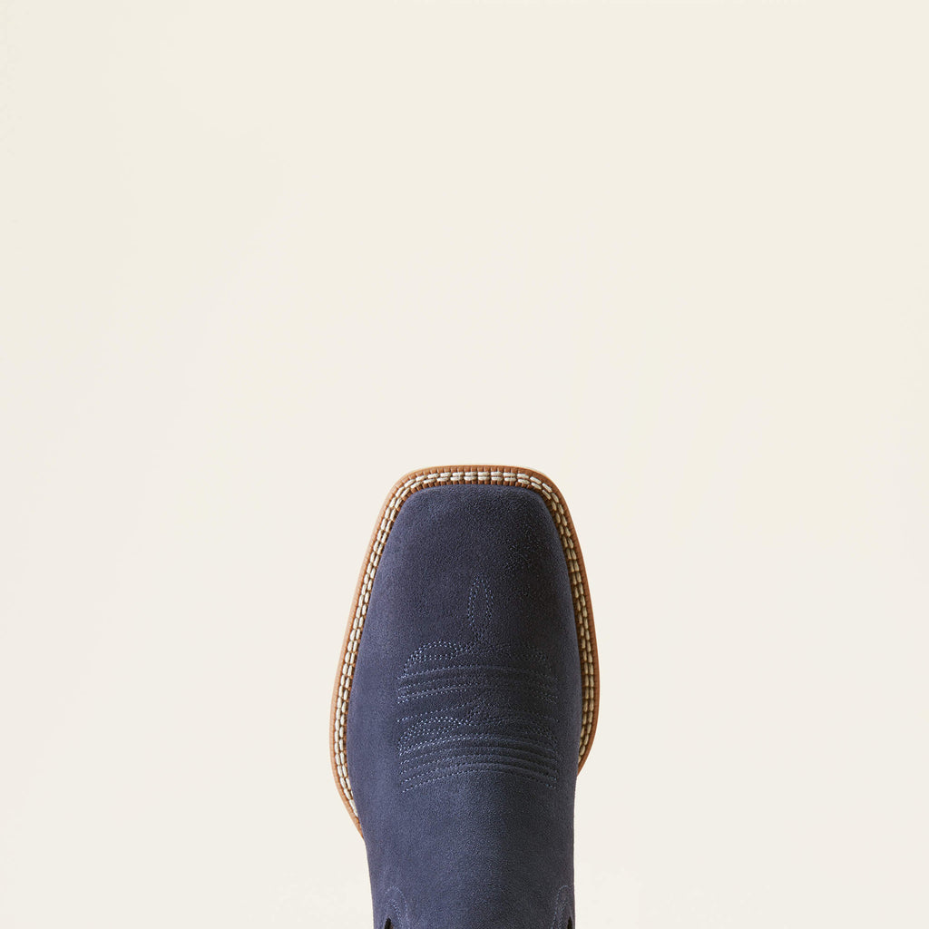 Men's Suede Wide Square Toe Chelsea Boots - Navy