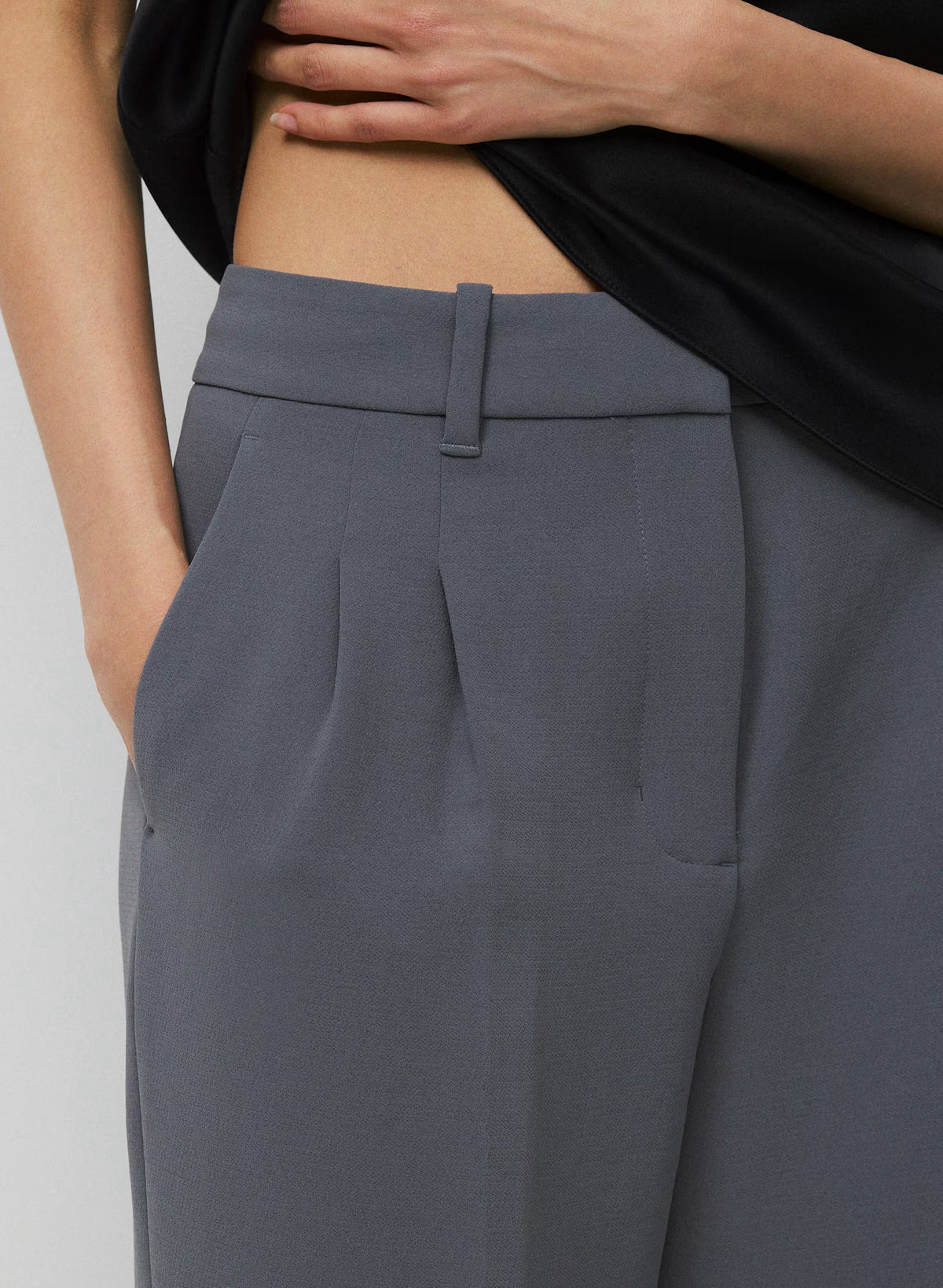 High-Rise Wide-Leg Crepe Trousers - Sand