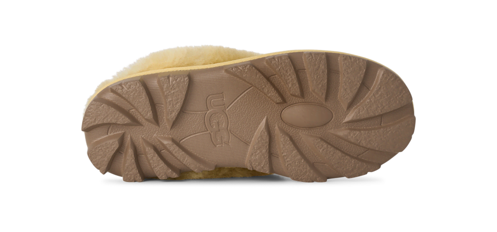 Women's Suede Sheepskin Lined Slippers - Mustard