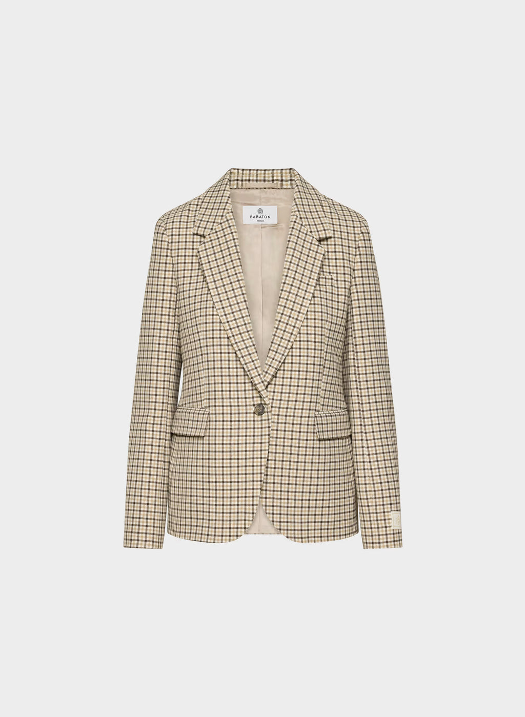 Single-Breasted Stretch Blazer - Check