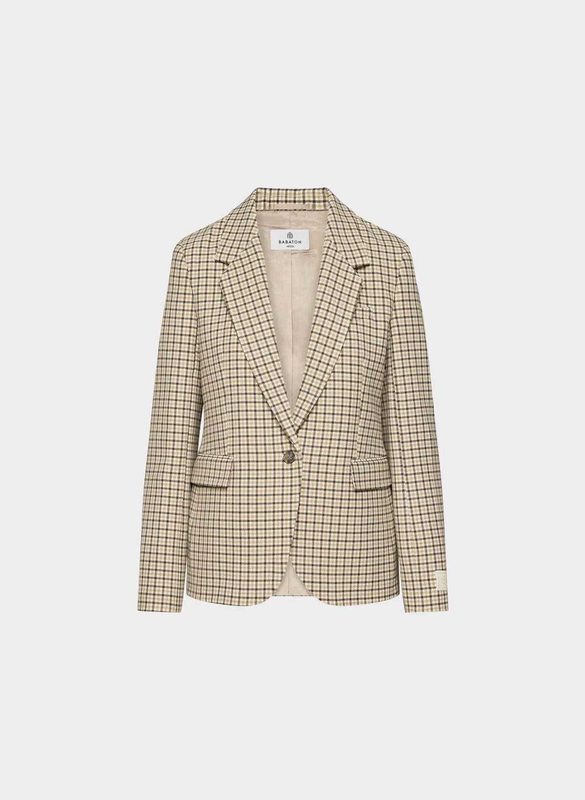 Single-Breasted Stretch Blazer - Check