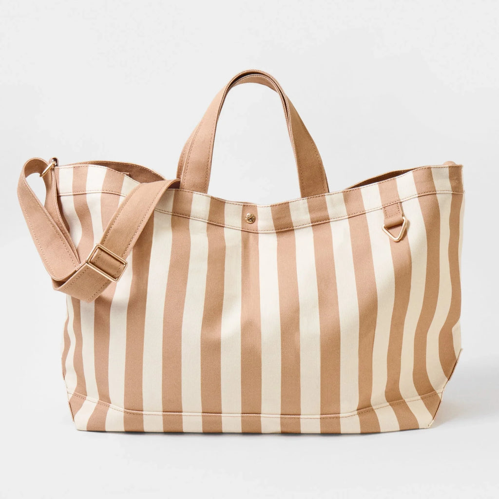 Striped Canvas Tote - Dune