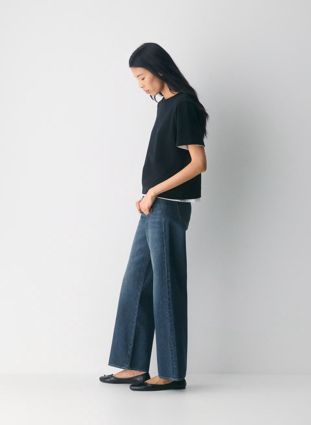 Low-Rise Wide-Leg Jeans - Dark Blue
