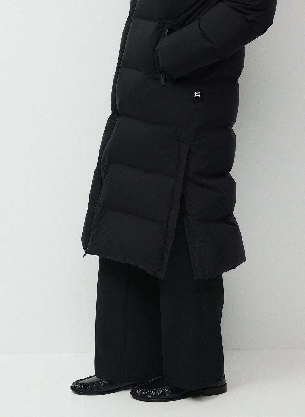 Waterproof Long Down Puffer Coat - Gray