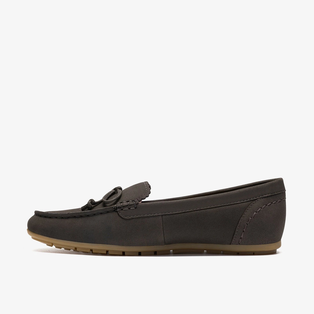 Women's Nubuck Moccasin Loafer - Dark Grey