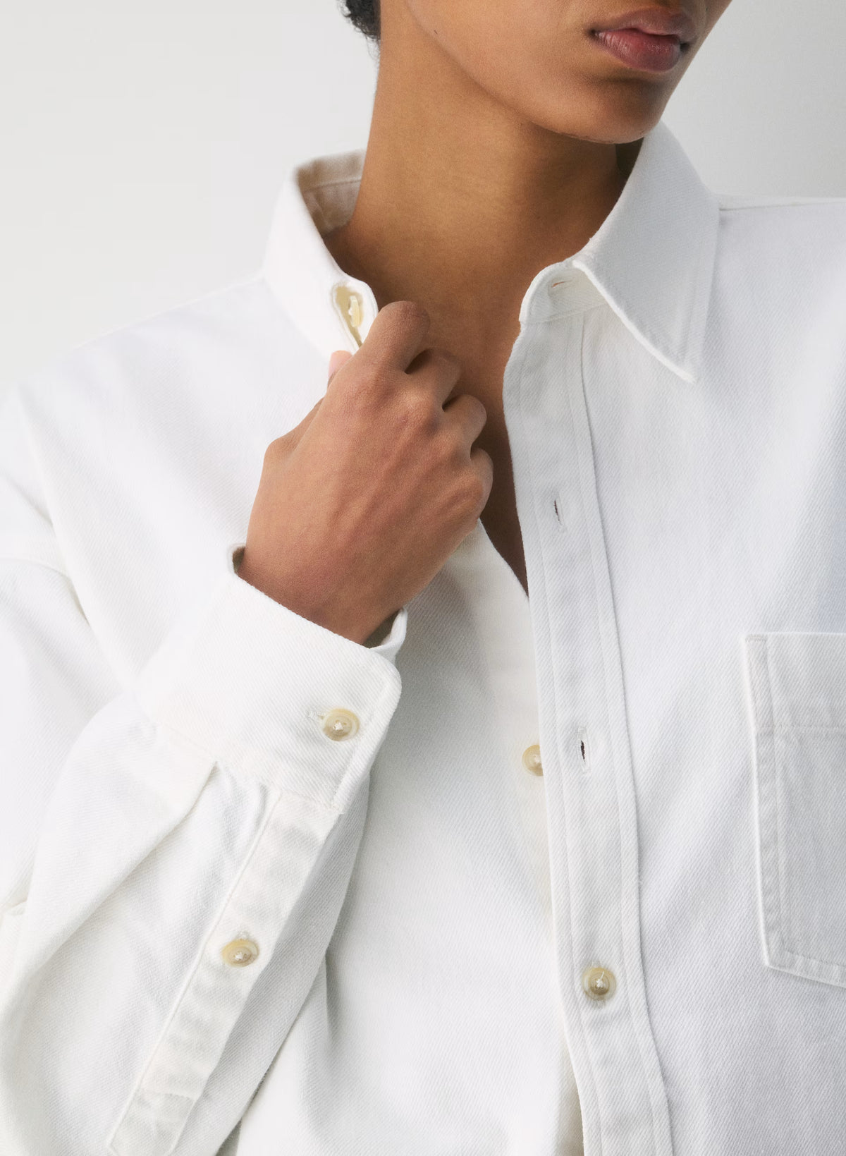Oversized Hemp Blend Denim Shirt - Indigo
