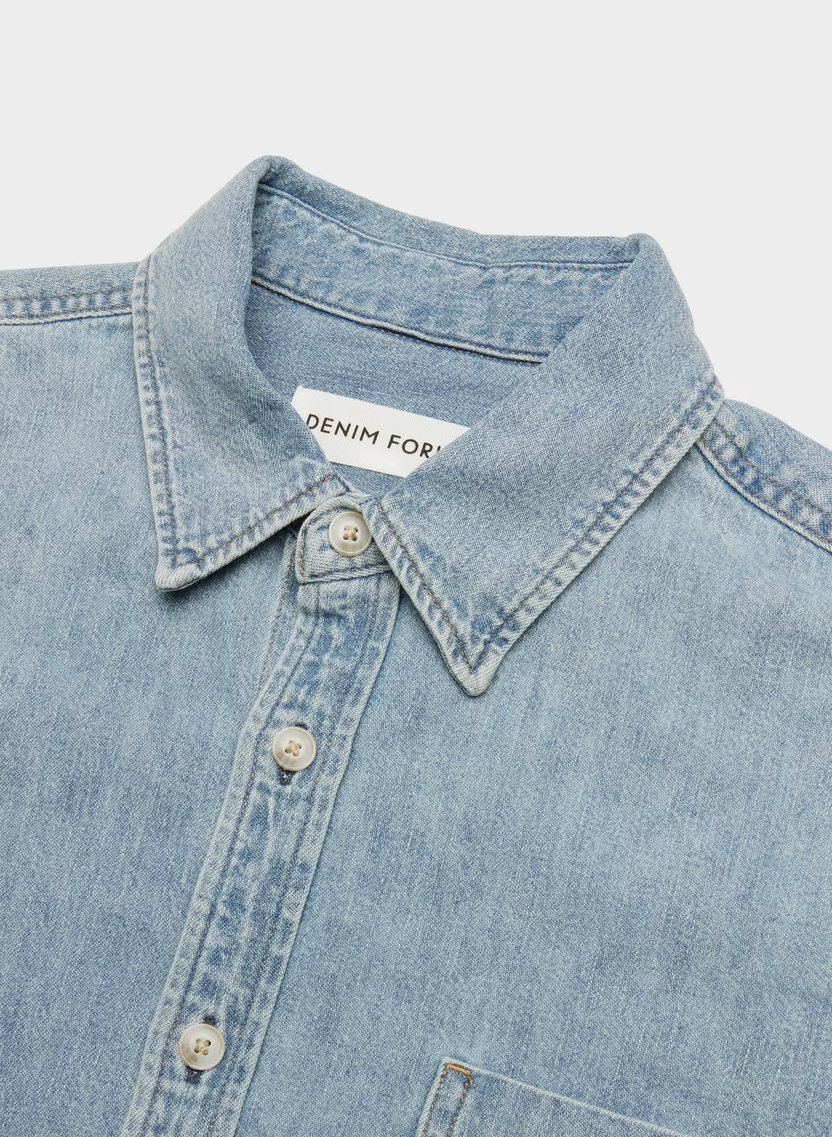 Oversized Hemp Blend Denim Shirt - Indigo