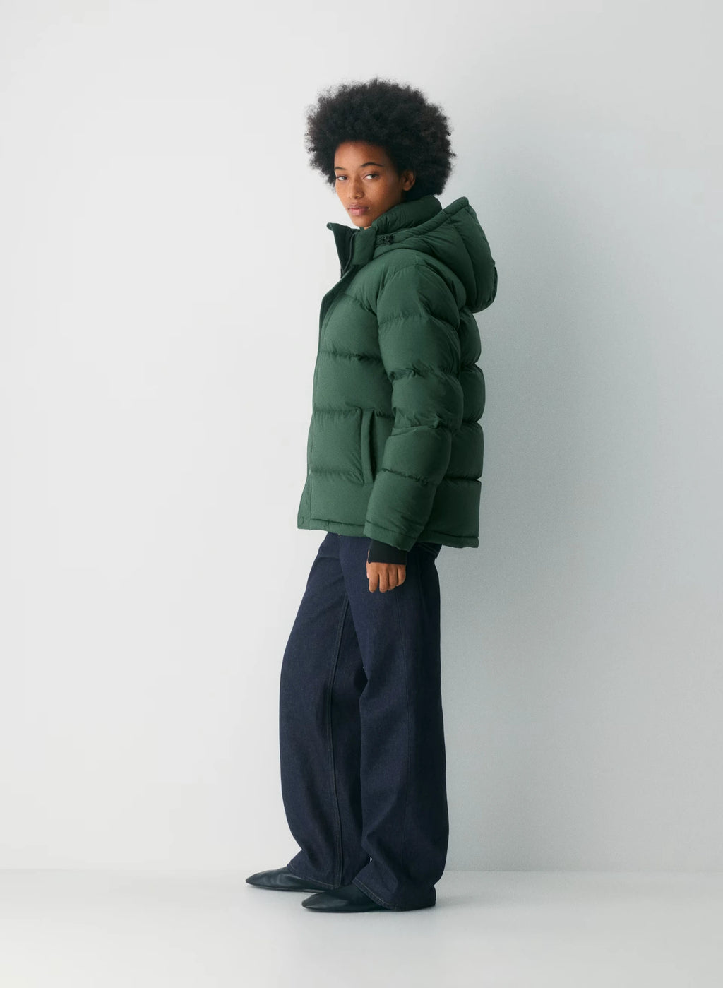 Long Down Puffer Jacket - Blue
