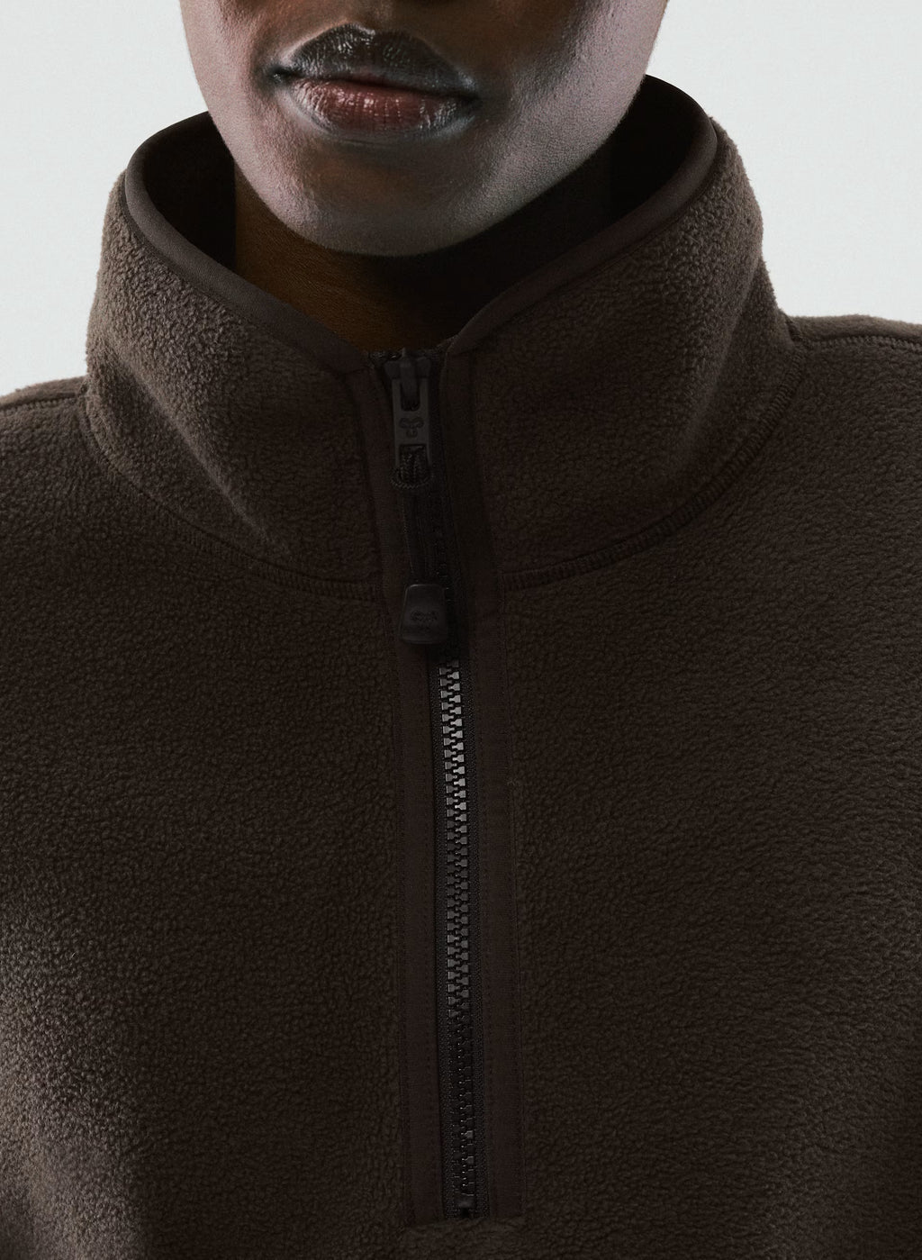 Oversized Half-Zip Microfleece Pullover - Gray