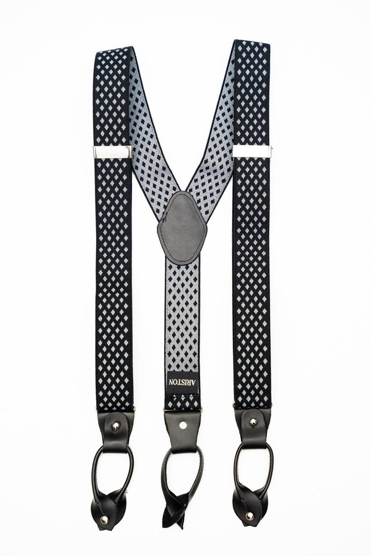 Men's Gray Diamond Suspenders