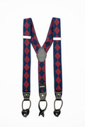 Men's Navy Diamond Suspenders