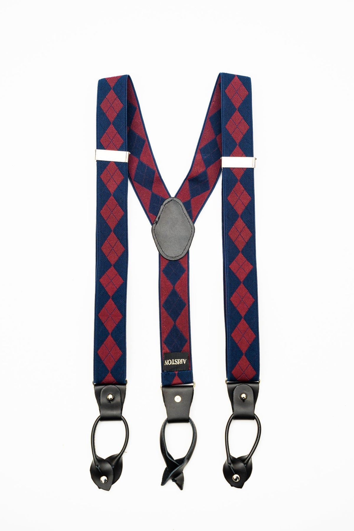 Men's Navy Diamond Suspenders