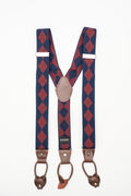Men's Navy Diamond Suspenders