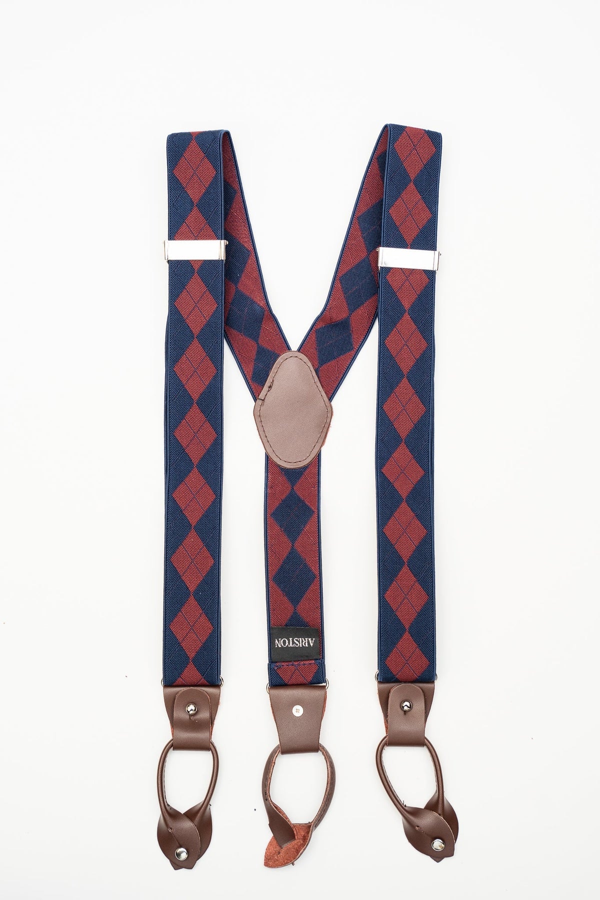 Men's Navy Diamond Suspenders