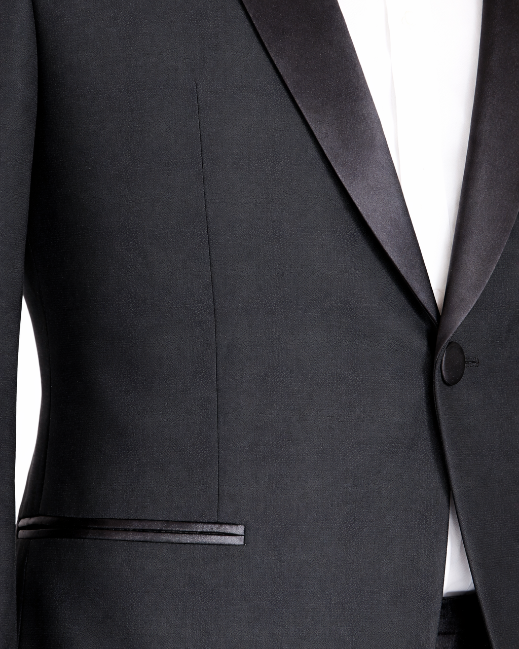 Men's Black Shawl Lapel Wool Slim Fit Tuxedo