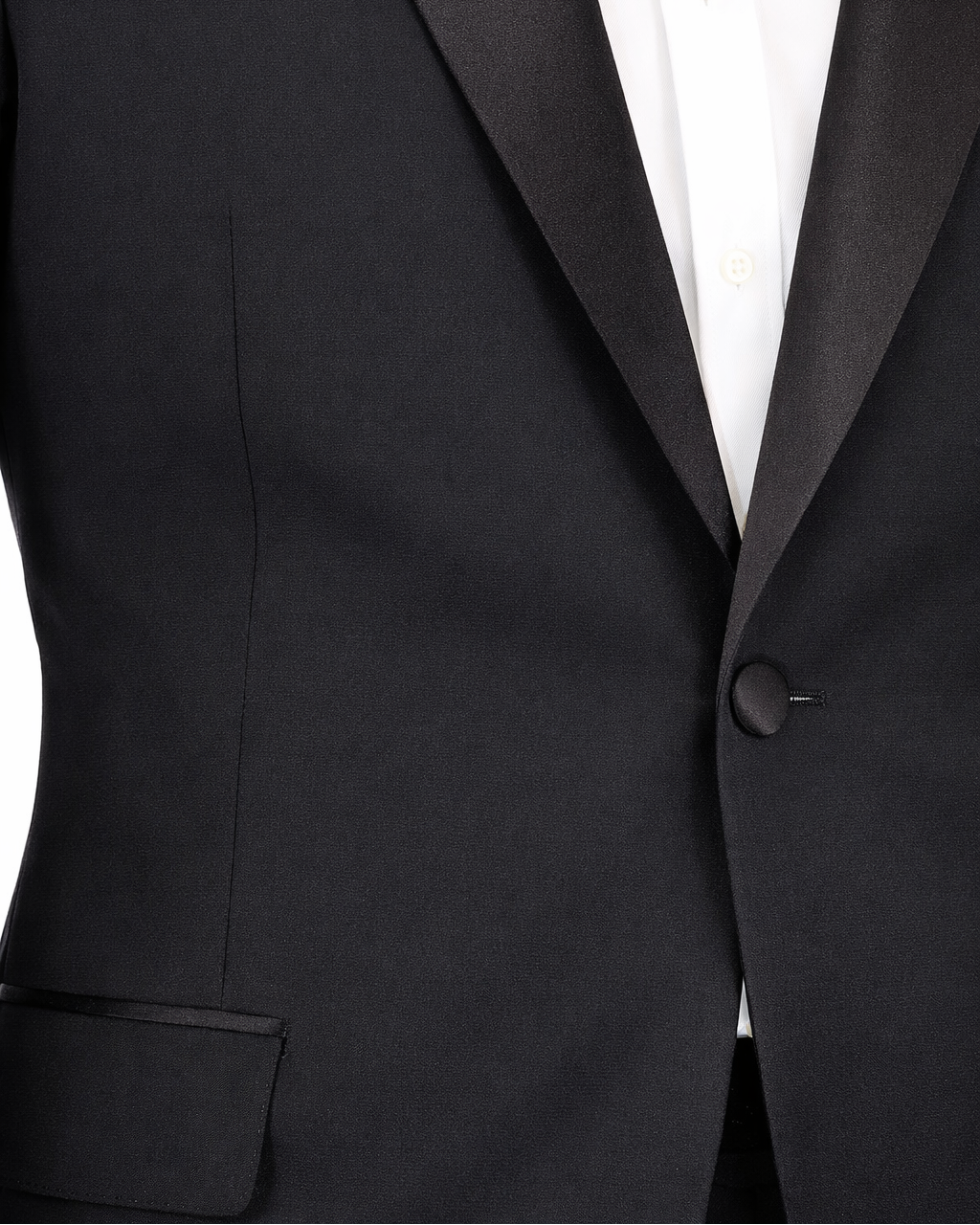 Men's Black Peak Lapel Wool Slim Fit Tuxedo
