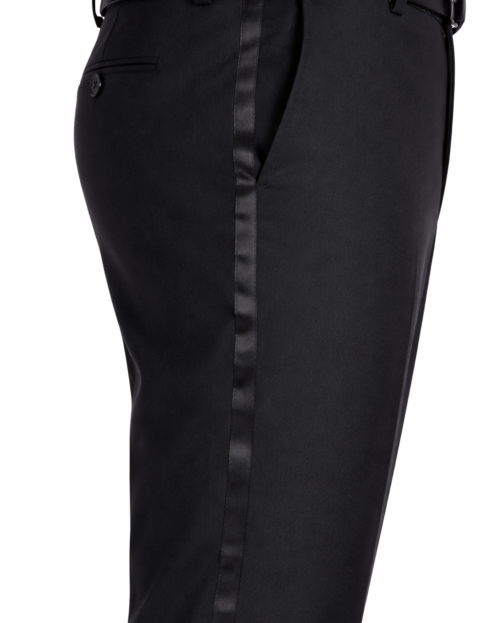 Men's Black Peak Lapel Wool Slim Fit Tuxedo