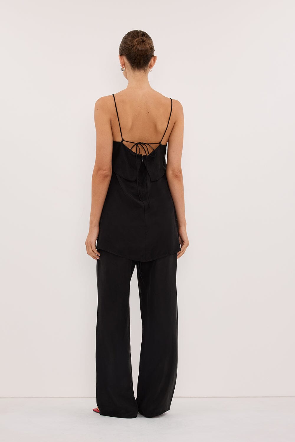 ADDIE BLACK CUPRO DRAWSTRING PANT