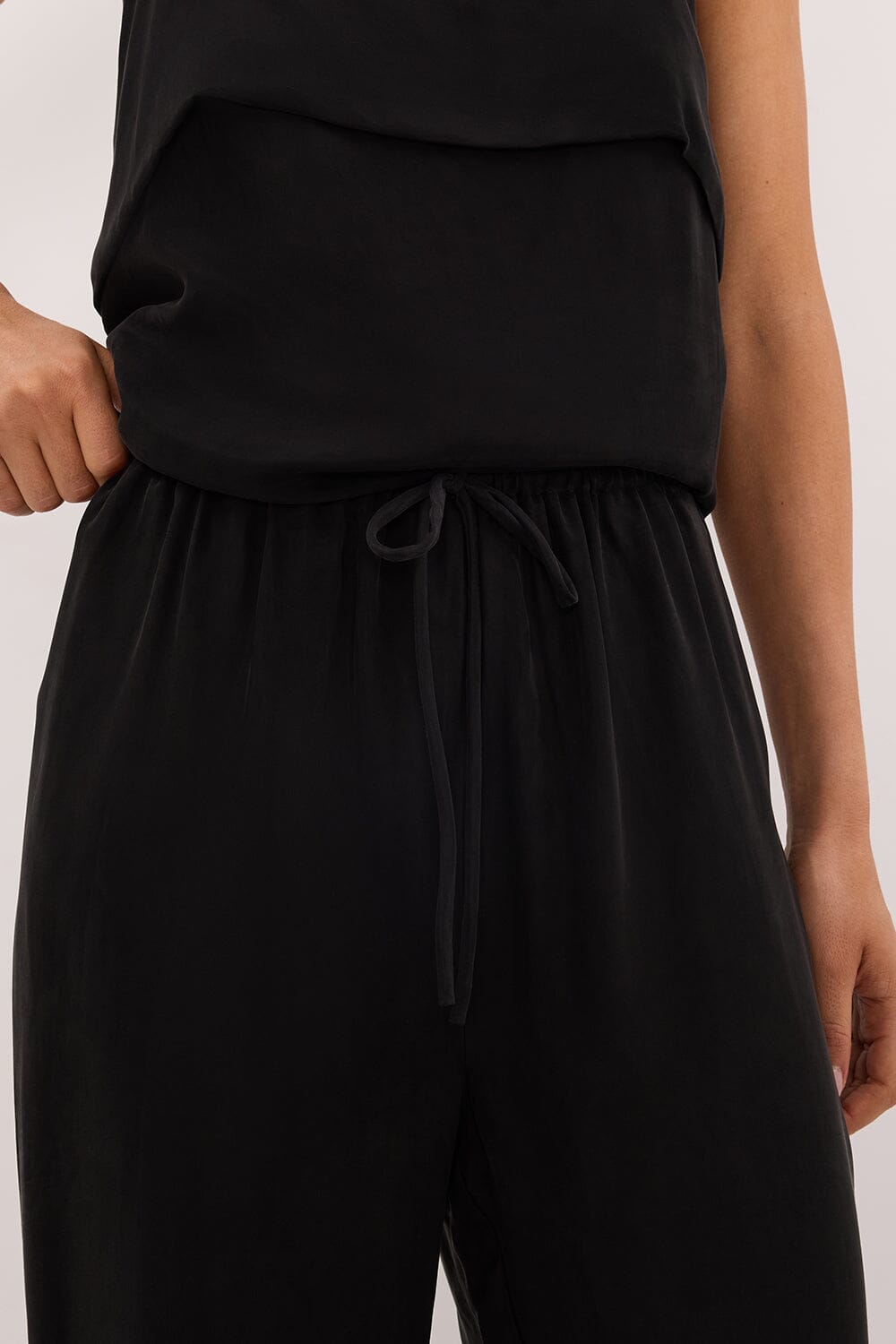 ADDIE BLACK CUPRO DRAWSTRING PANT