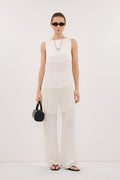 ADDIE WHITE CUPRO DRAWSTRING PANT