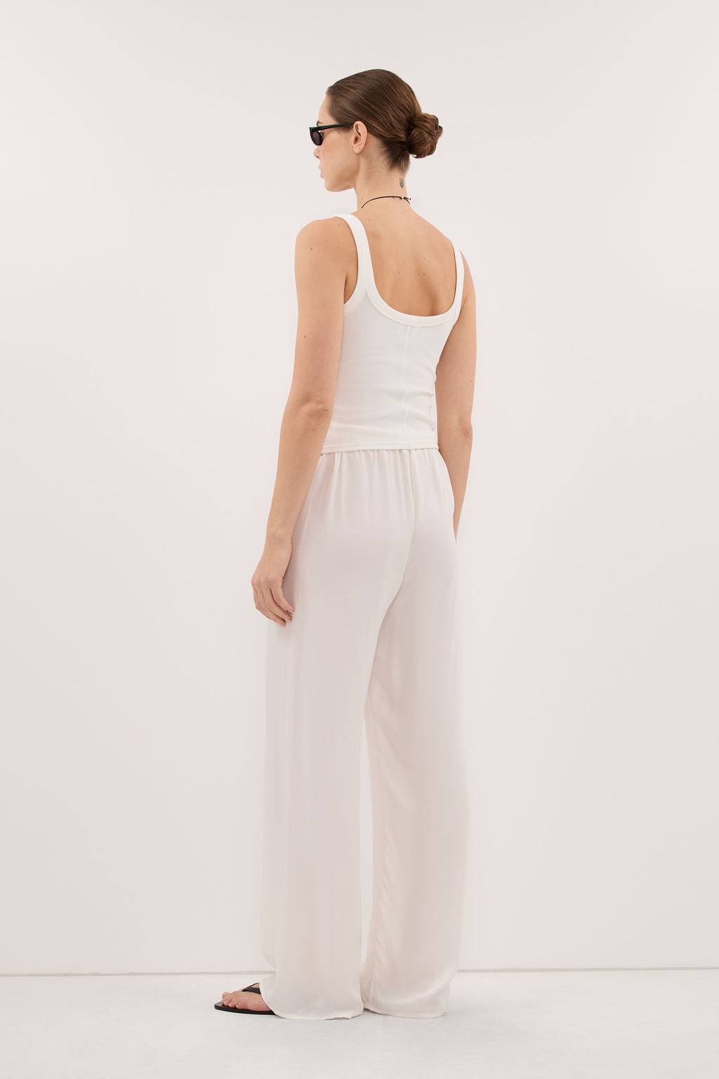 ADDIE WHITE CUPRO DRAWSTRING PANT