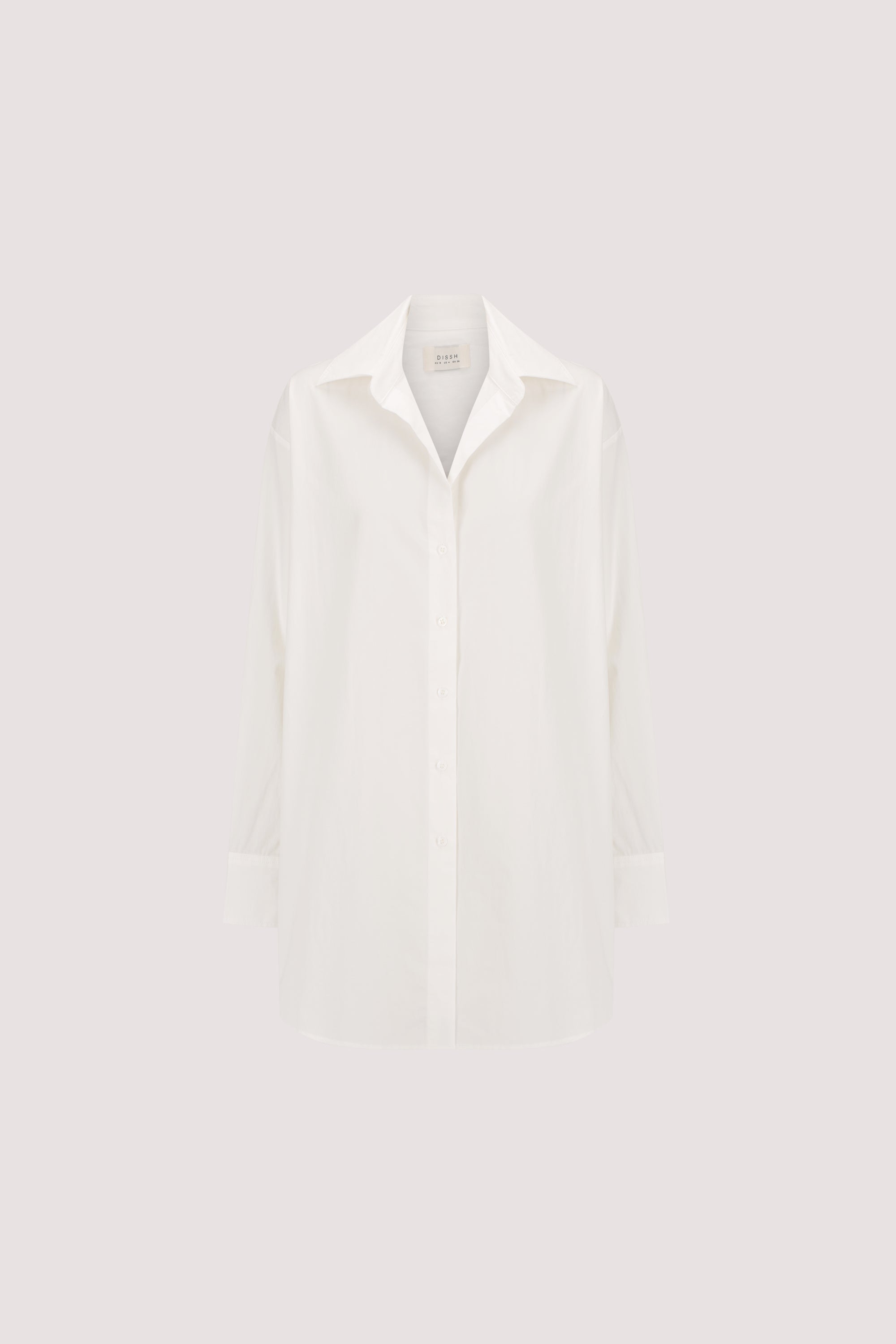 LULU LONGLINE WHITE COTTON SHIRT