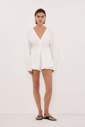 EDENA WHITE COTTON FITTED SHIRT