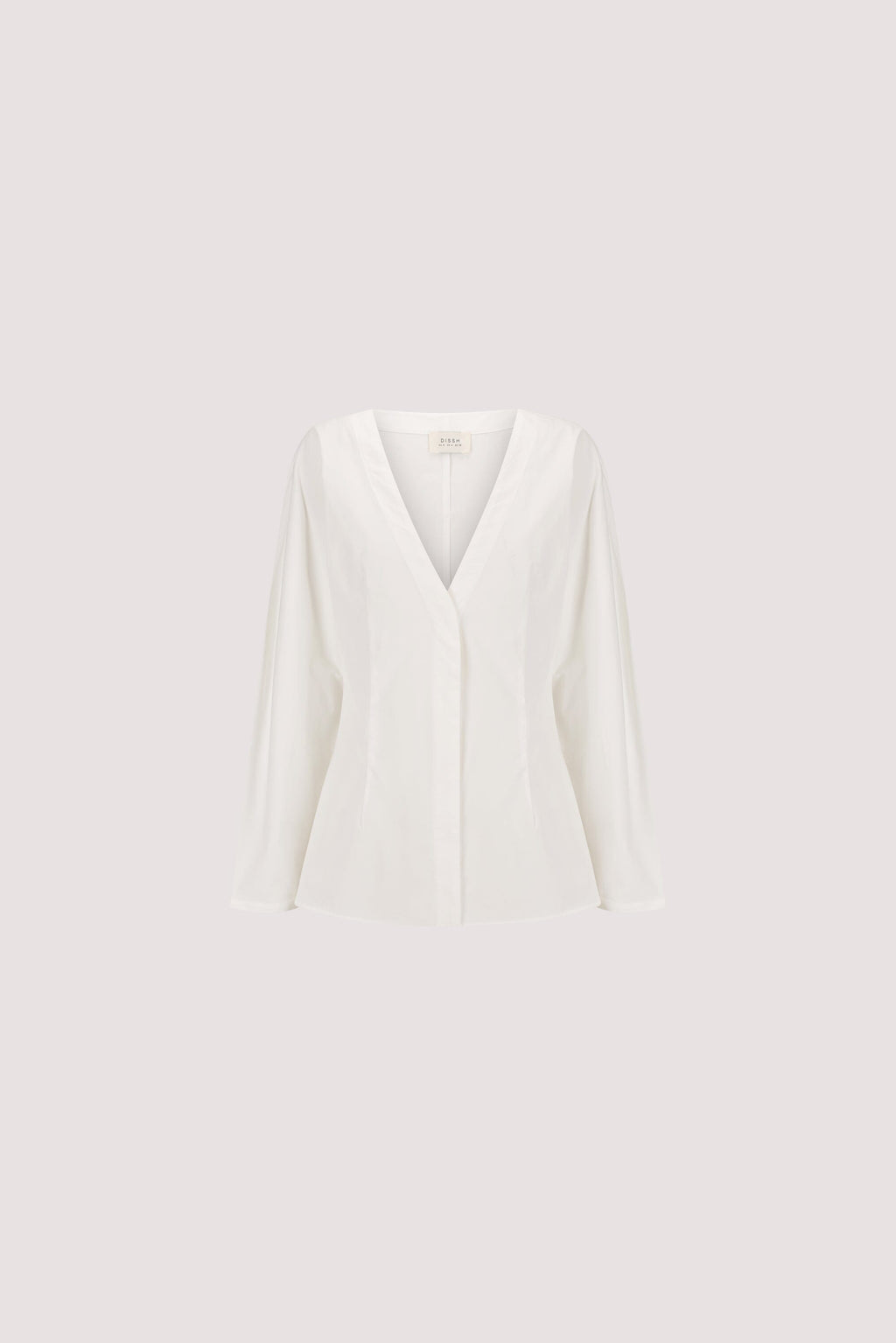 EDENA WHITE COTTON FITTED SHIRT