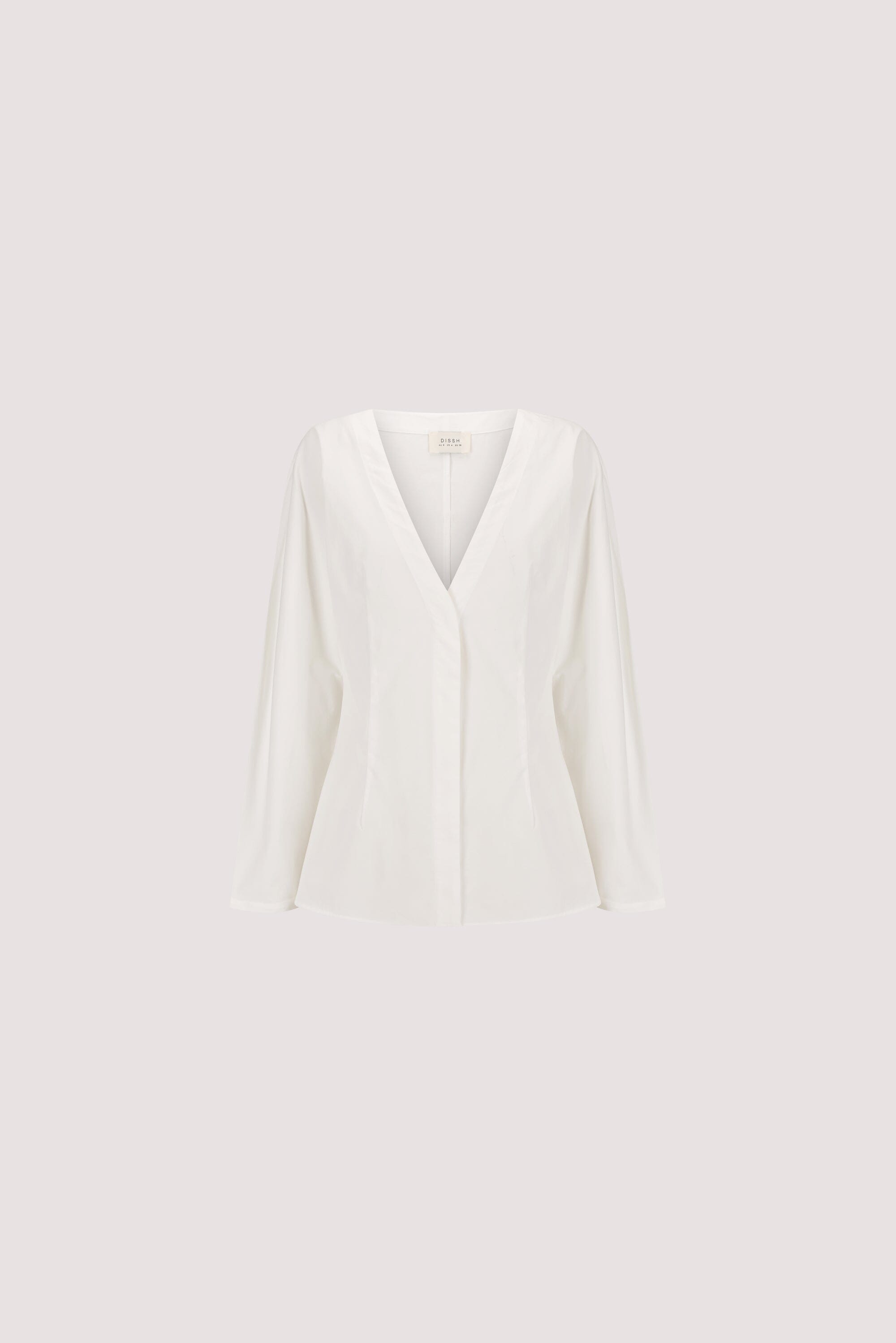 EDENA WHITE COTTON FITTED SHIRT