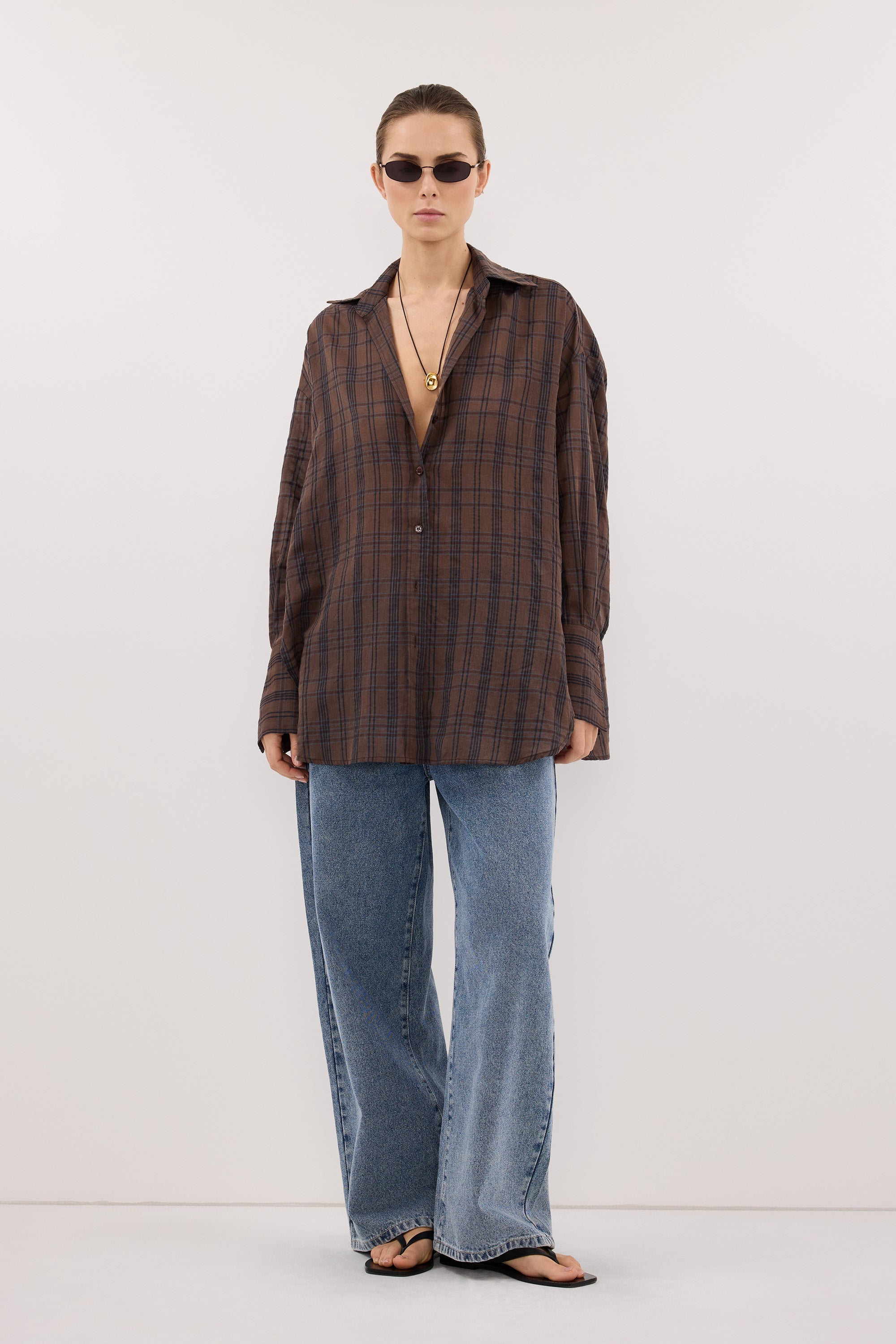 PETRA CHOC CHECK SHIRT