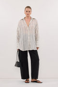PETRA OFF WHITE CHECK SHIRT