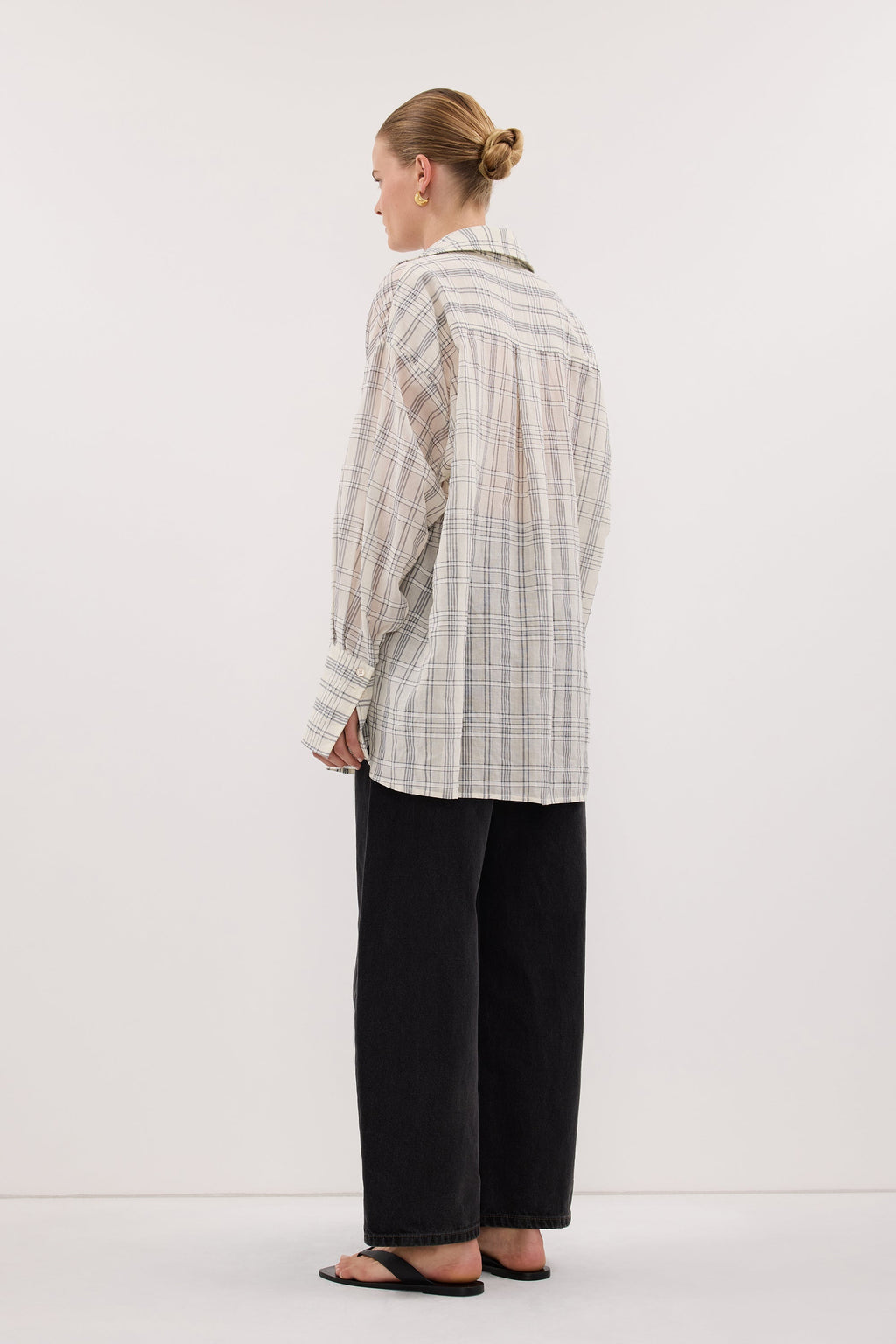 PETRA OFF WHITE CHECK SHIRT