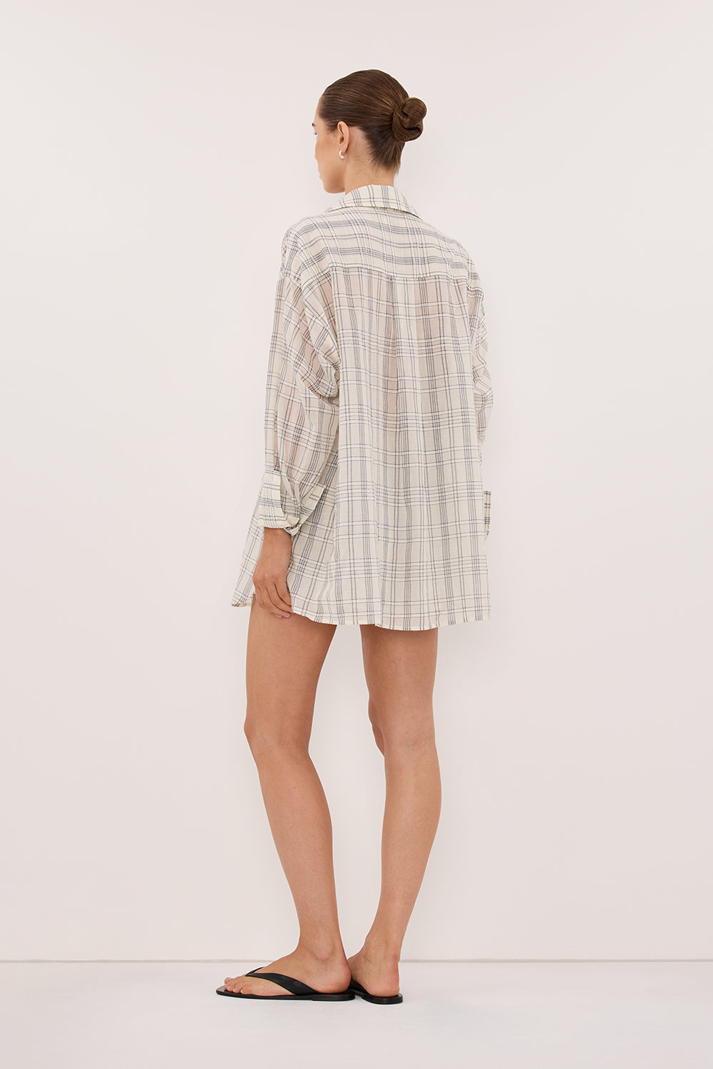 PETRA OFF WHITE CHECK SHIRT