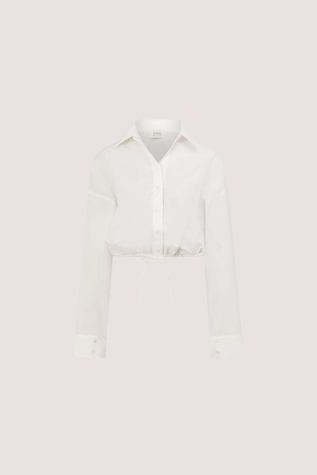 CALI WHITE COTTON CROPPED SHIRT
