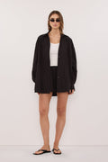 TOVA INK CHECK OVERSIZED COTTON SHIRT